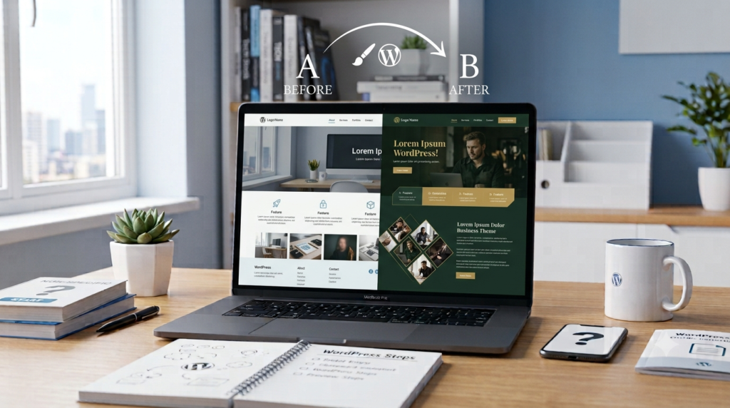 WordPress Theme for Beginners dashboard